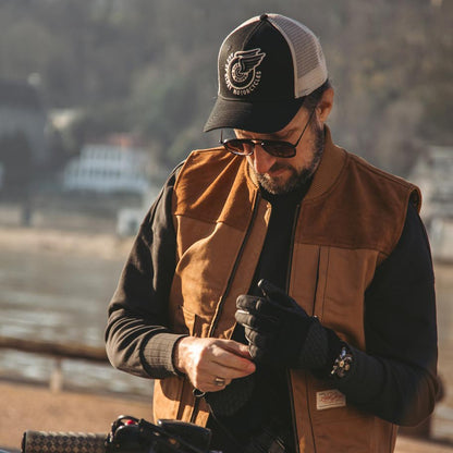 Champ Trucker Cap in Black/Ecru