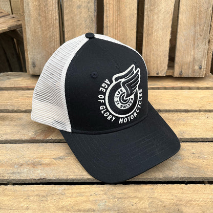 Champ Trucker Cap in Black/Ecru