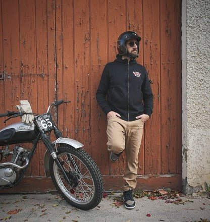 ジェニュイン ジッパー フーディ ブラック