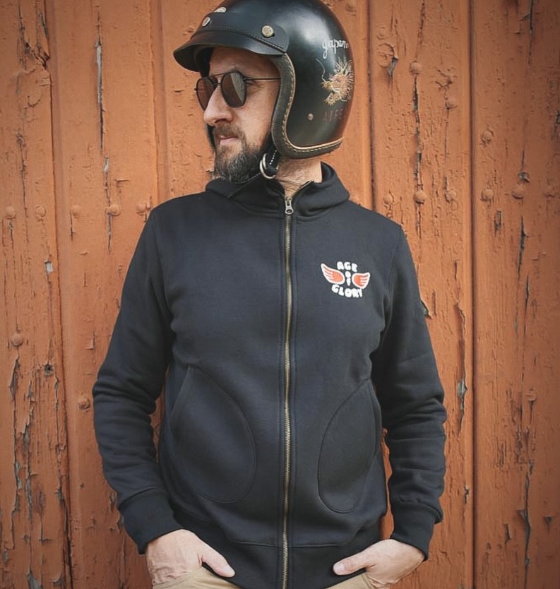 ジェニュイン ジッパー フーディ ブラック