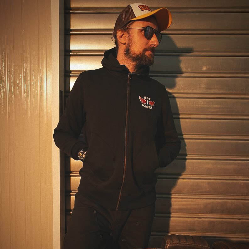 ジェニュイン ジッパー フーディ ブラック