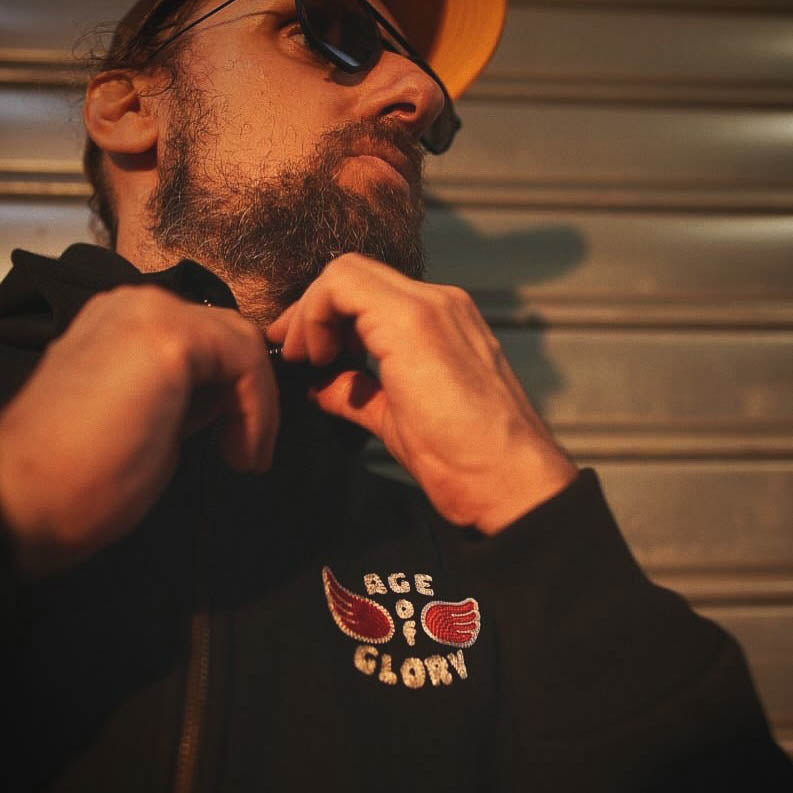 ジェニュイン ジッパー フーディ ブラック