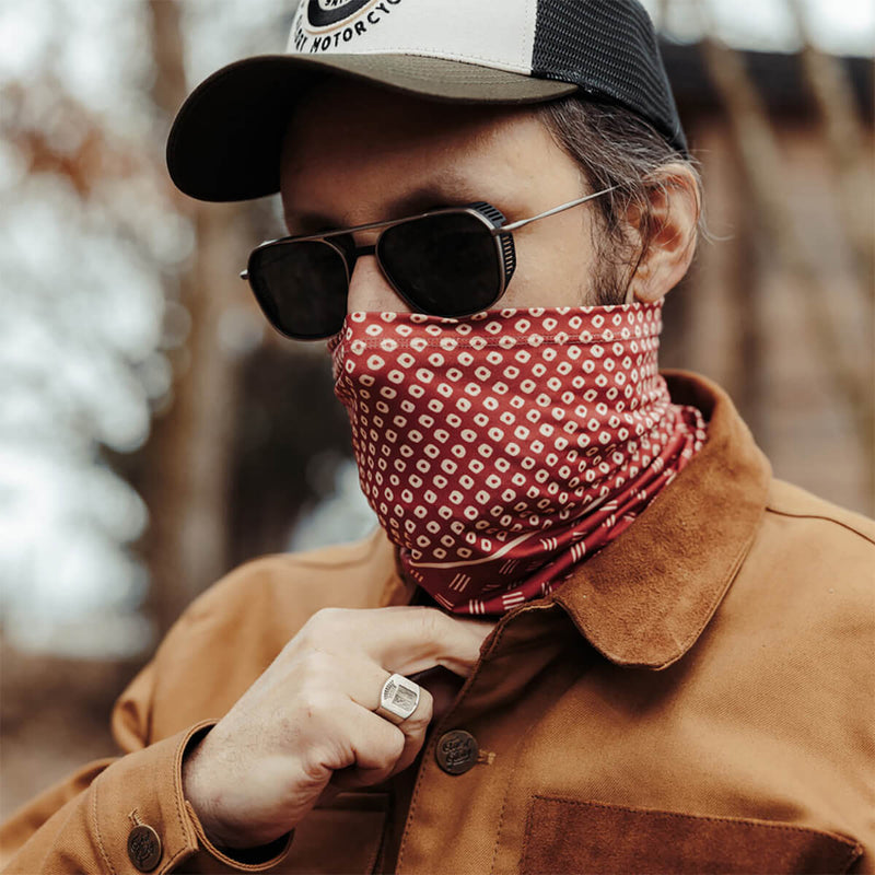 Neck Tube Kanoko Dark Red/Ecru