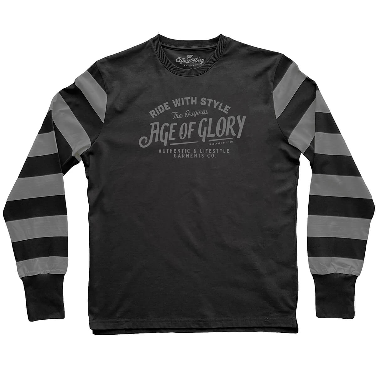オリジナル ストライプ LS Tee ウォッシュブラック/グレー