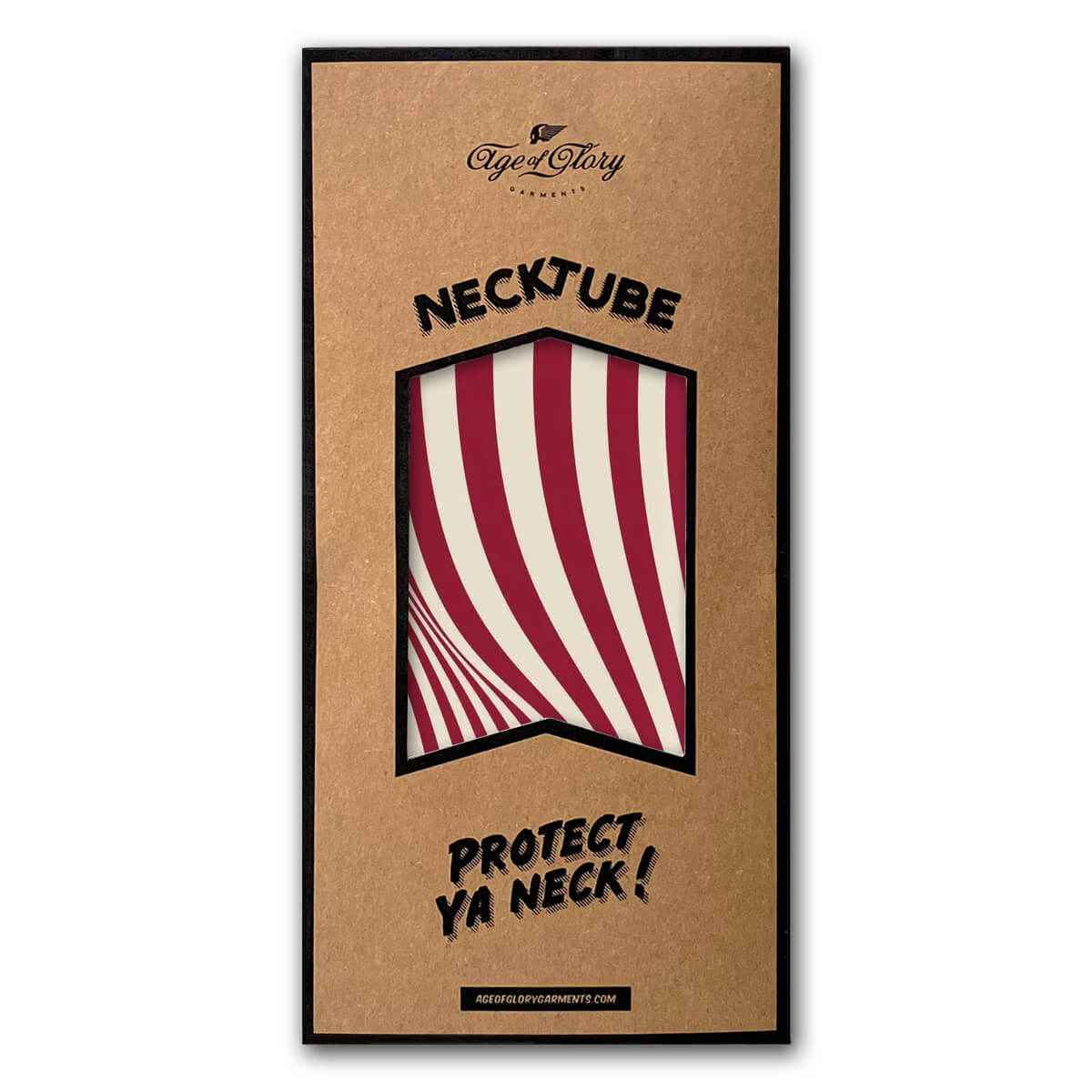 ネックチューブ ストライプ フラグ バニラ/レッド