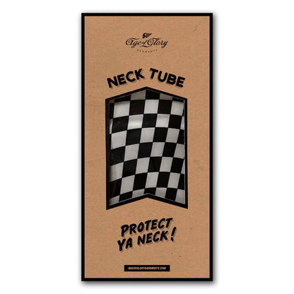 Winter Neck Tube Twist Checkered Pattern Black/White