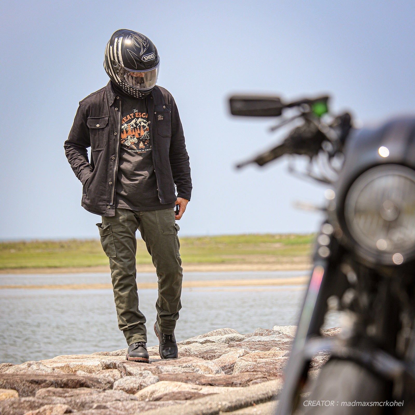 試着無料】PMJ アビエイター - バイク パンツ カーゴ カジュアル 細身