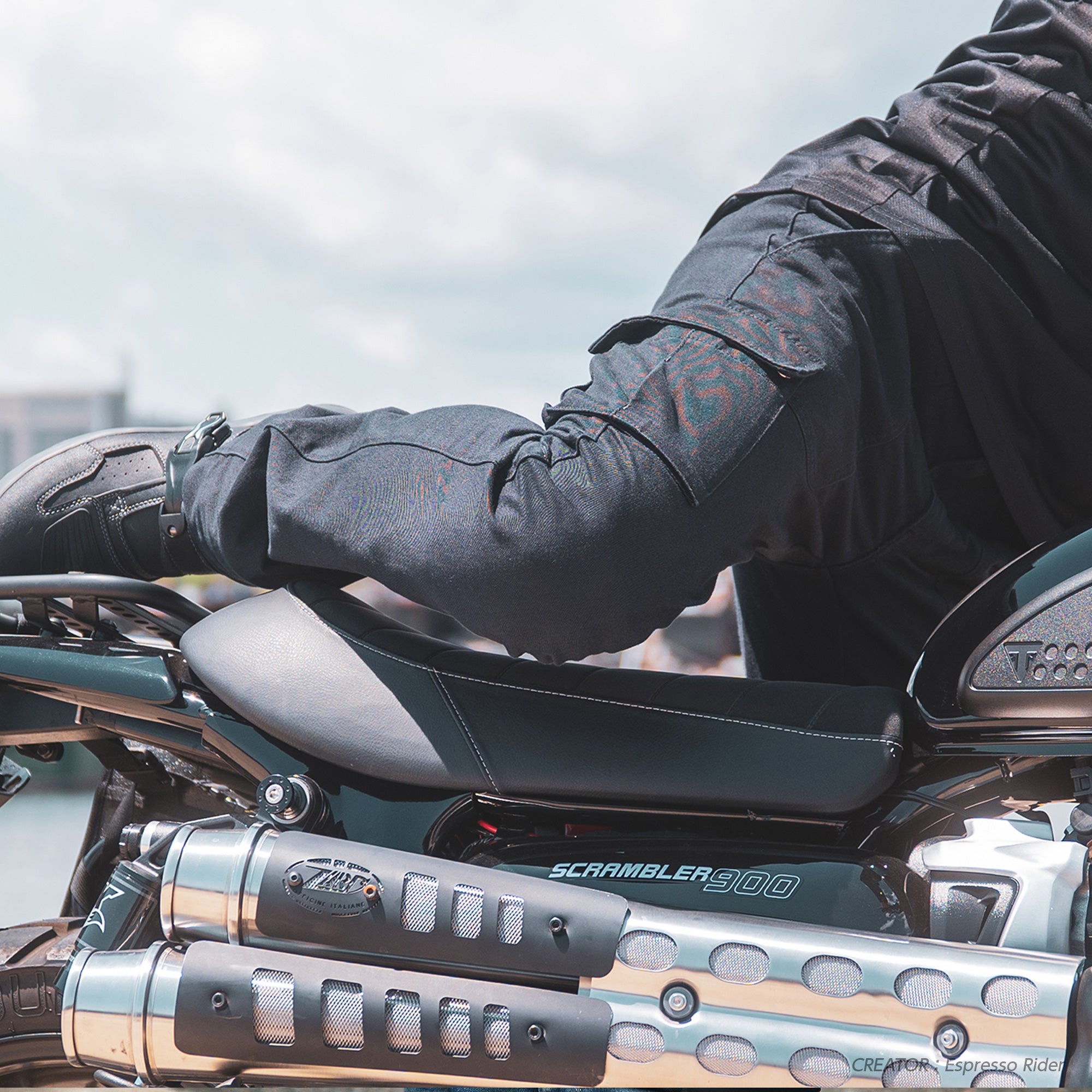 試着無料】PMJ アビエイター - バイク パンツ カーゴ カジュアル 細身