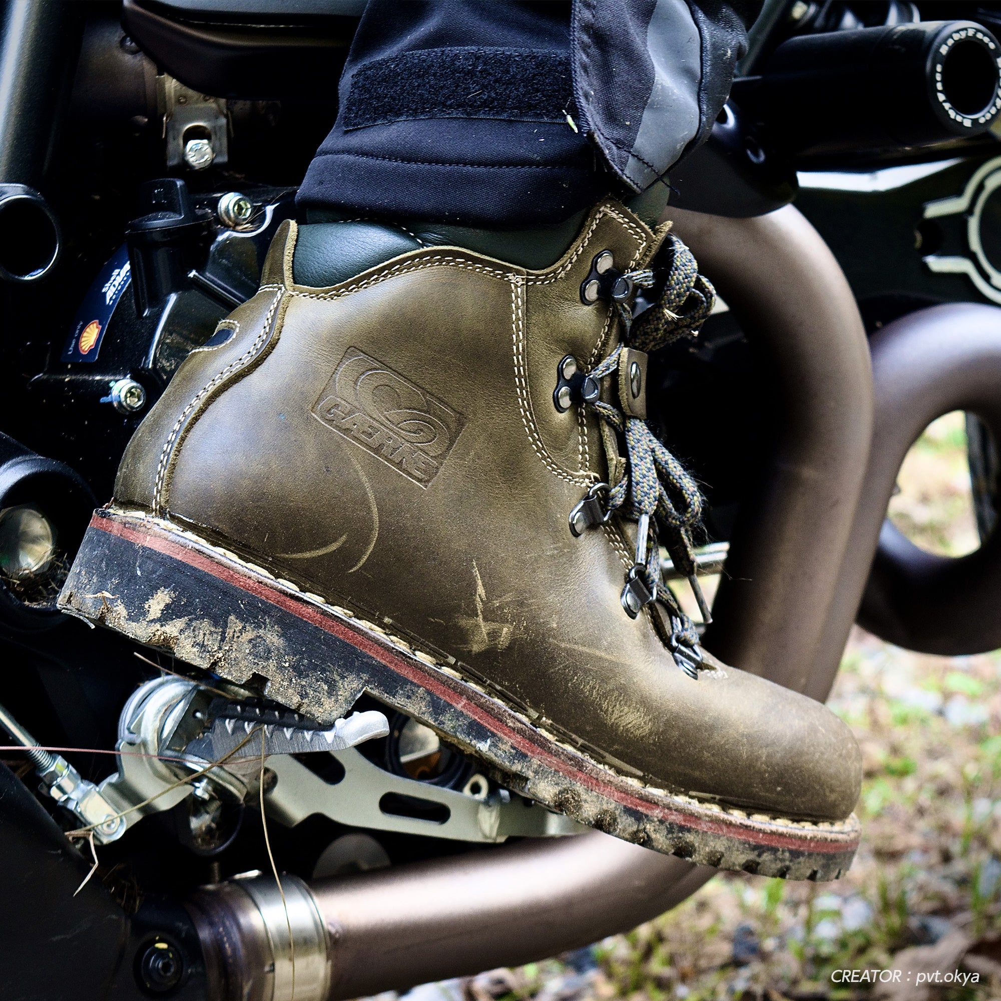 ガエルネ　フーガ　28センチ 試着無料】ガエルネ フーガ - バイク ブーツ 本革 ツーリング