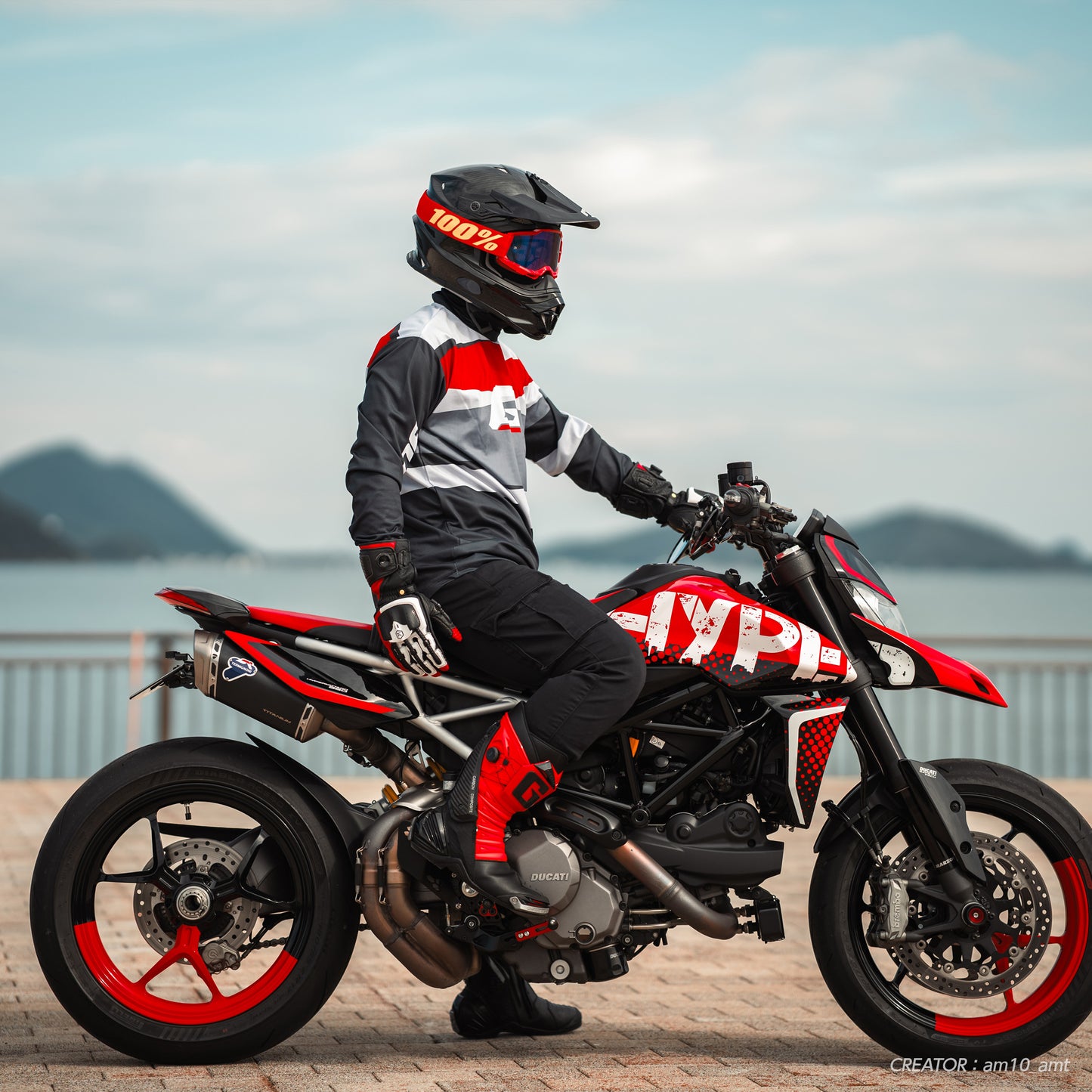 GE.60 モトジャージ レッド/グレー/ブラック