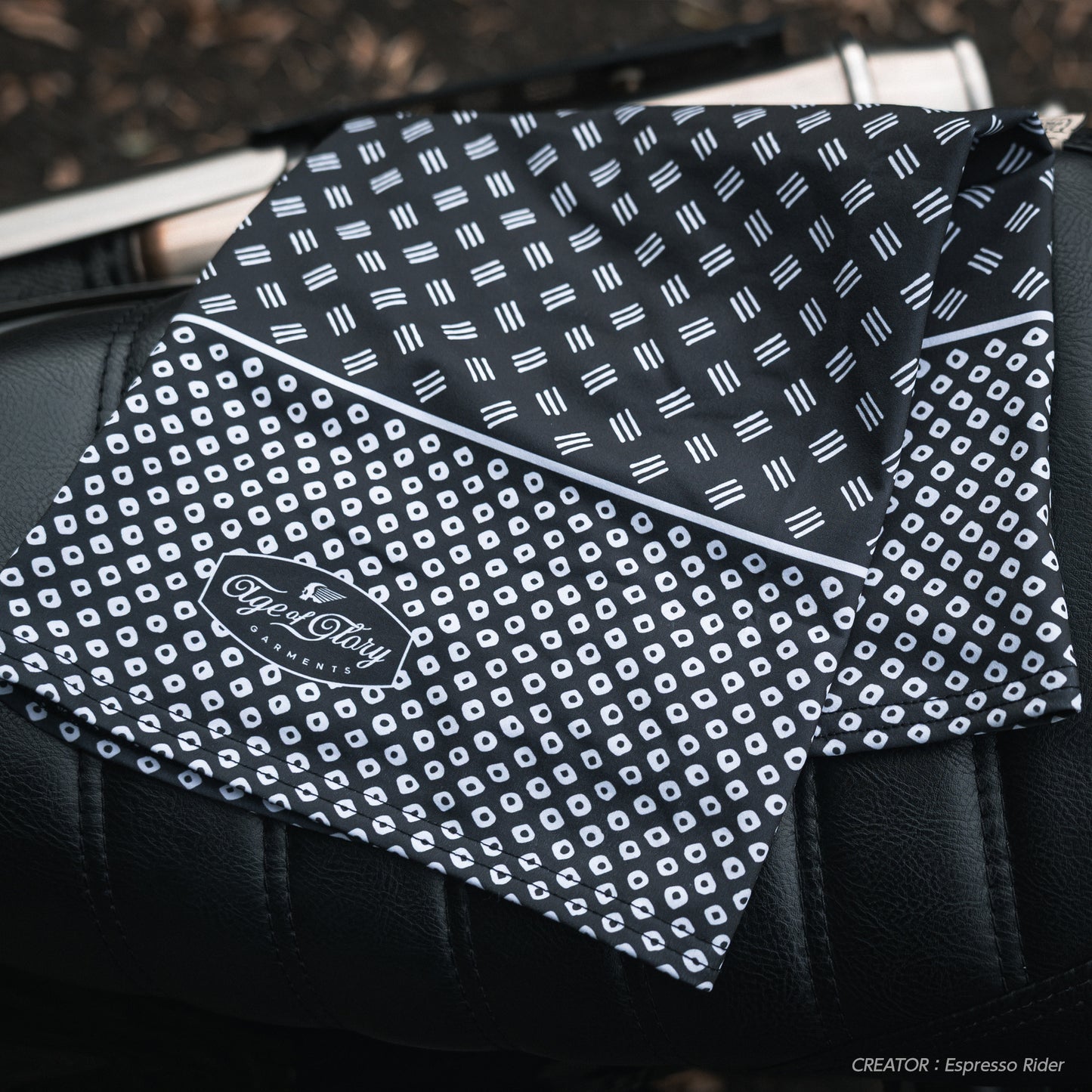 ネックチューブ（冬用・裏地フリース） カノコ グリーン/ホワイト