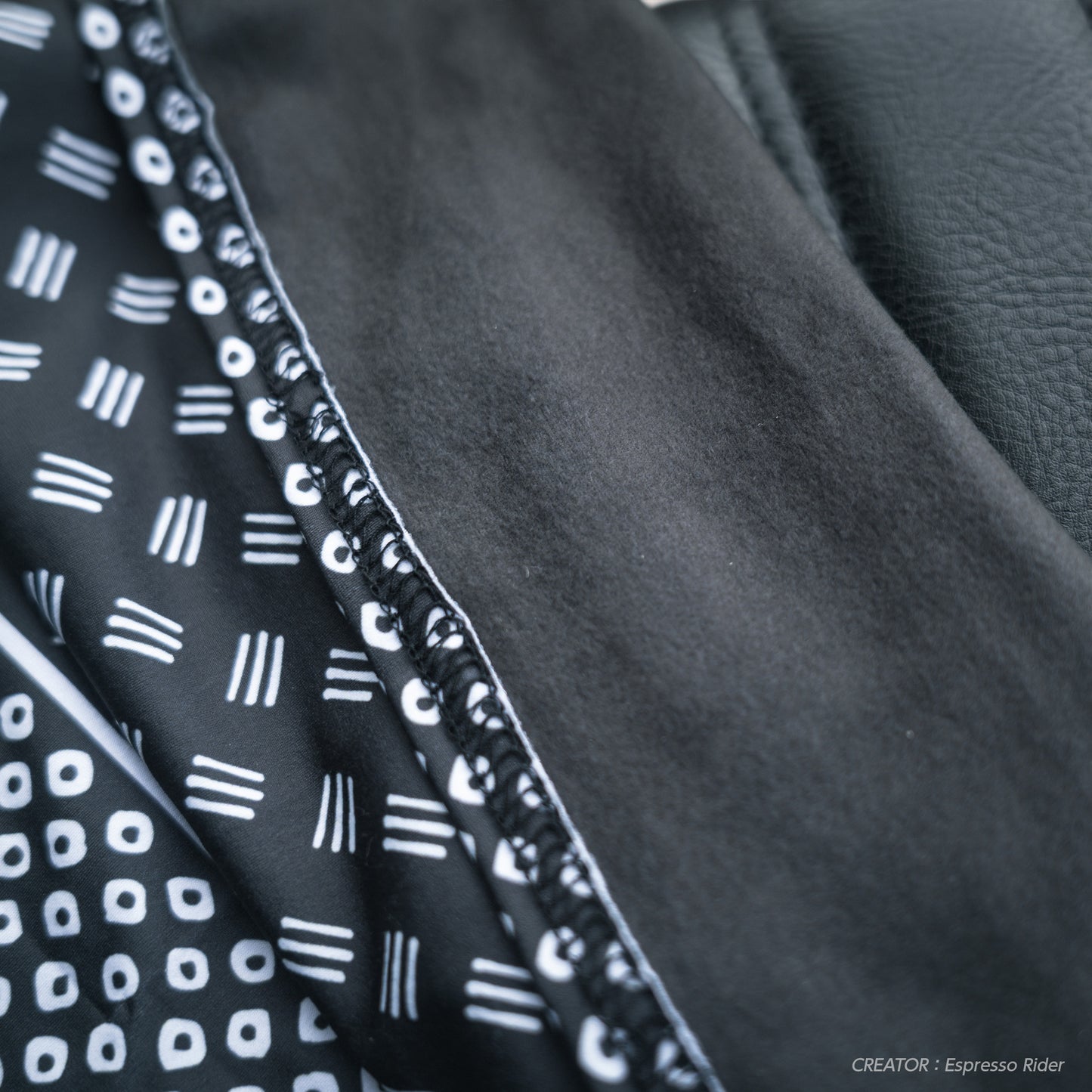 ネックチューブ（冬用・裏地フリース） カノコ グリーン/ホワイト