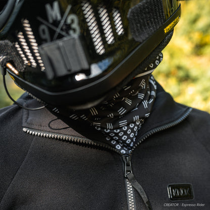 ネックチューブ（冬用・裏地フリース） カノコ グリーン/ホワイト